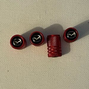 Mazda valve Stem caps in Red set of 4 NWT